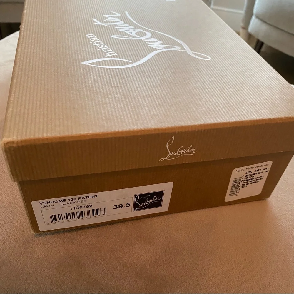 Christian Louboutin Vendome 120 Patent Leather Pumps EU 39.5 Black Red Sole - Picture 4 of 11